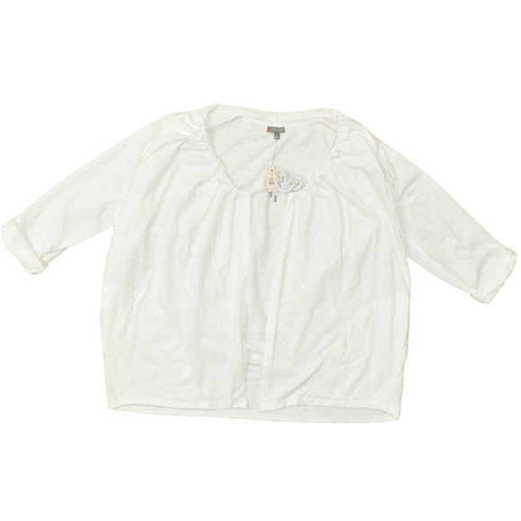 Talbots Women's White Cotton Blend Open Front Cardigan Solid Plus Size 1X NWT - Picture 1 of 8